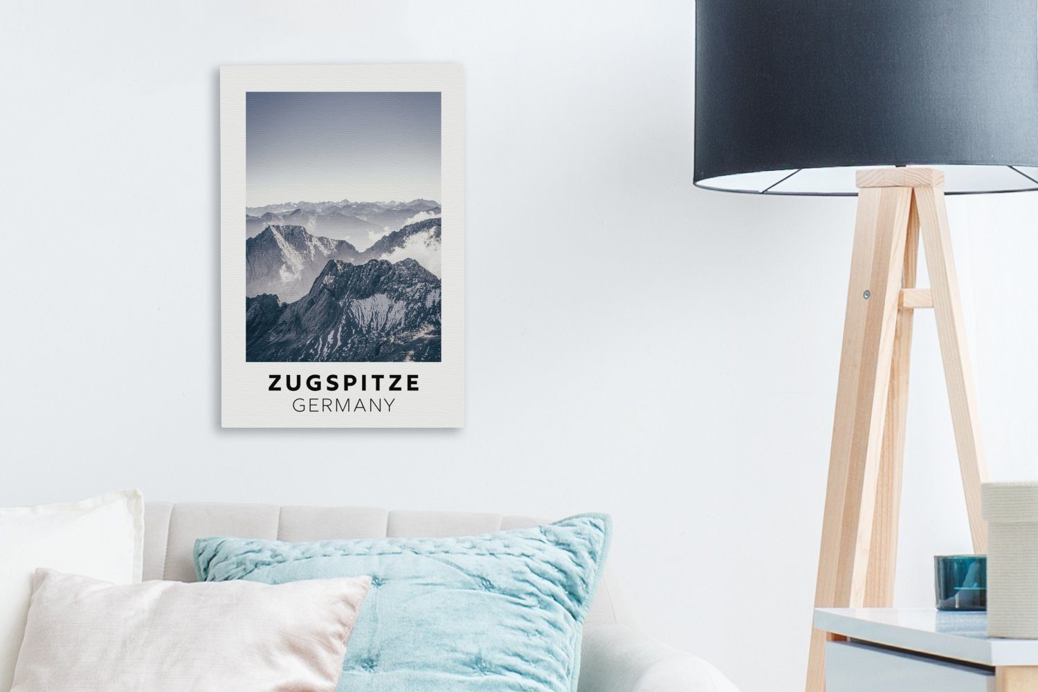 inkl. Gemälde, Berge Deutschland (1 St), OneMillionCanvasses® cm Schnee, 20x30 - Leinwandbild bespannt Leinwandbild fertig - Zackenaufhänger,