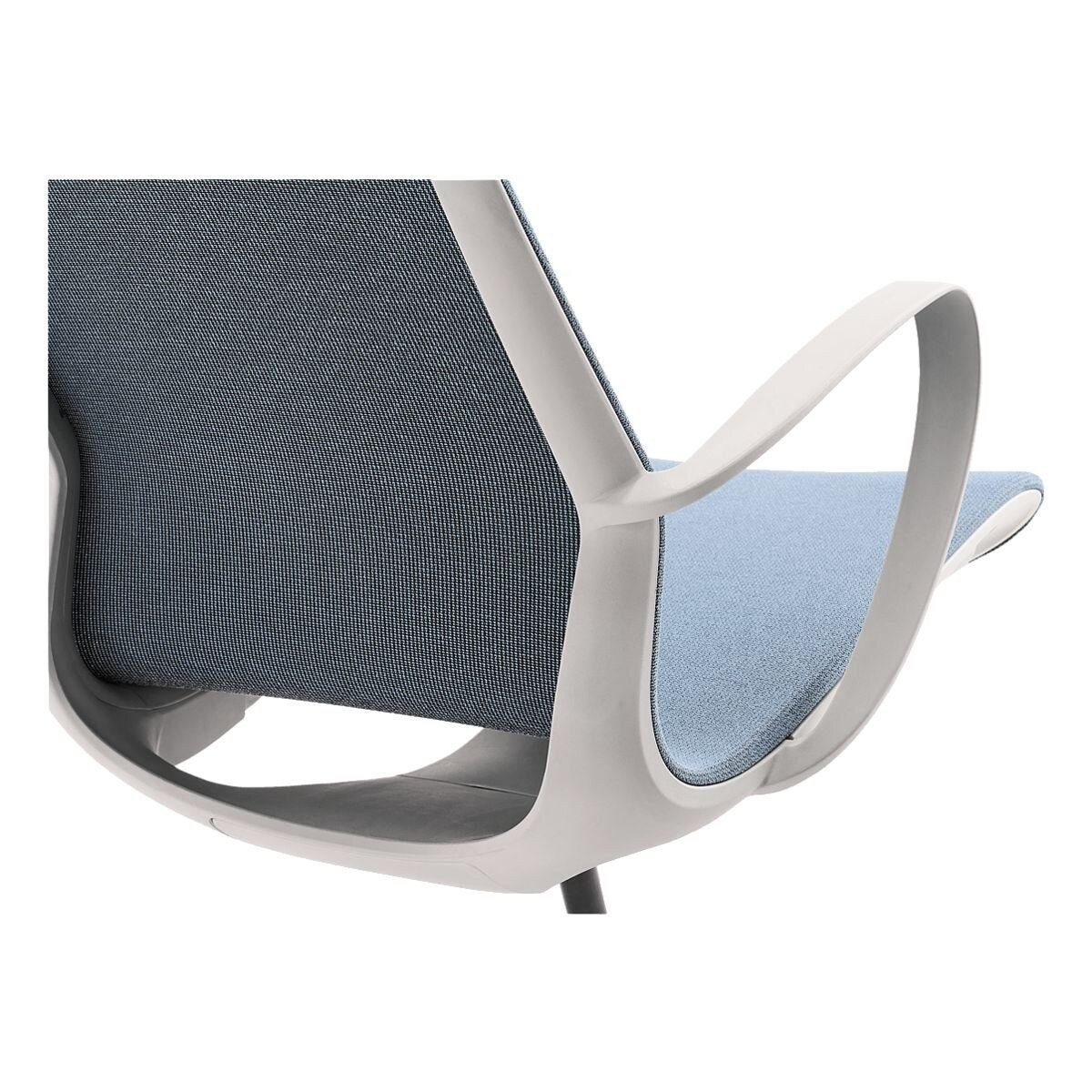 myMORRIS, und Flachsitz Schreibtischstuhl Sitzmöbel Wippmechanik Mayer mit Armlehnen, blau