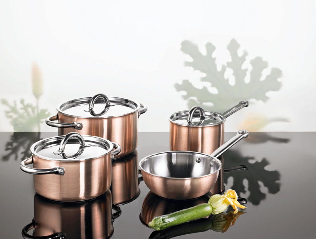 SCHULTE-UFER Fleischtopf De Luxe i, Kupfer (Set, 2-tlg., 1x Topf, 1 x Deckel), Ø 16 cm