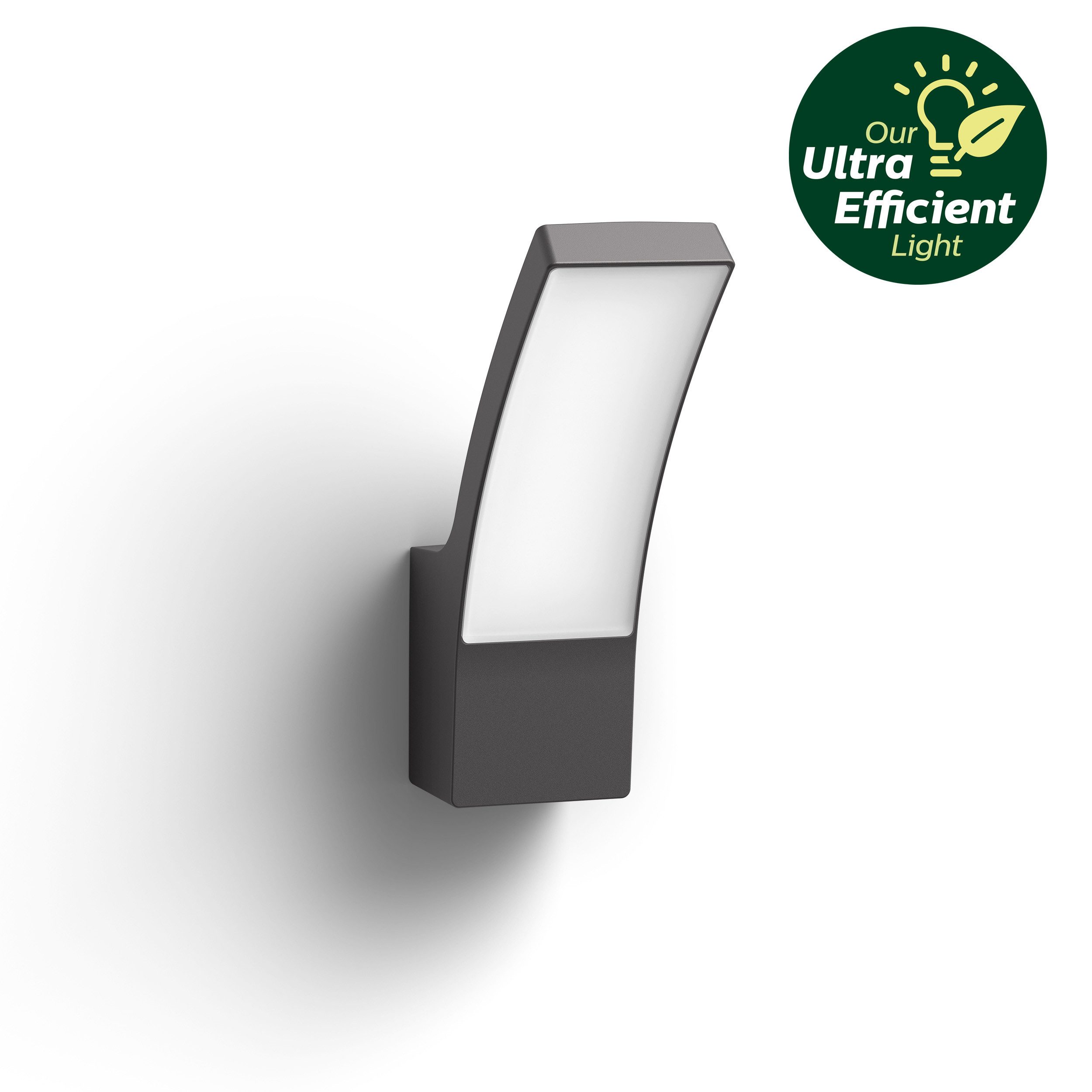 Philips LED Außen-Wandleuchte Outdoor Ultra-Efficient Splay 3.8W, 2700 Kelvin, anthrazit, LED fest integriert, Warmweiß