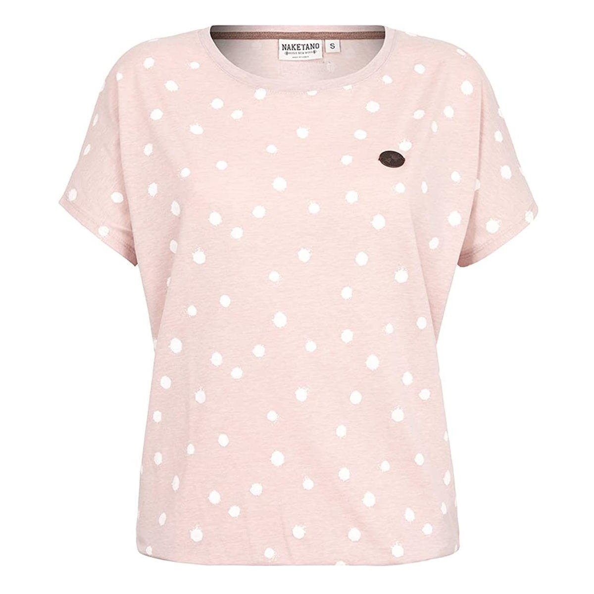 naketano T-Shirt Damen rosa mit weißen günstig online kaufen