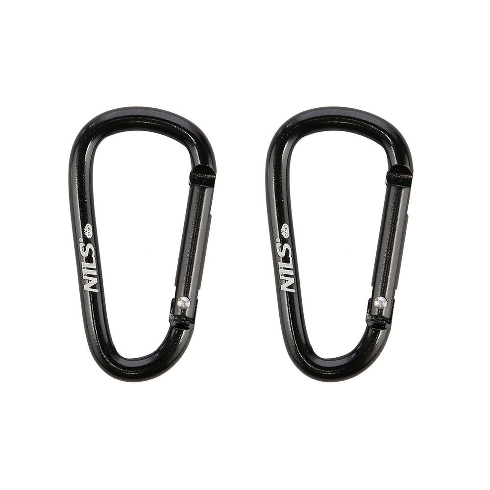 NILS CAMP Karabiner Karabinerhaken Aluminium 2er-Set, (Spar-Set, 2 St., 5,8 x 3 cm leicht), eloxiertes Aluminium, leicht, 3 kg Tragkraft