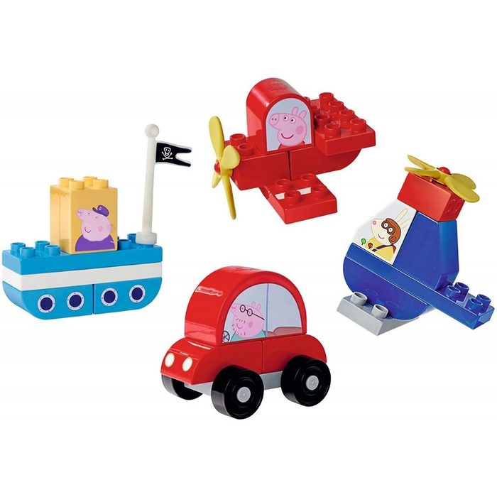 BIG Konstruktions-Spielset Bloxx Peppa Pig Vehicles Set - Konstruktionsspielzeug - rot/blau