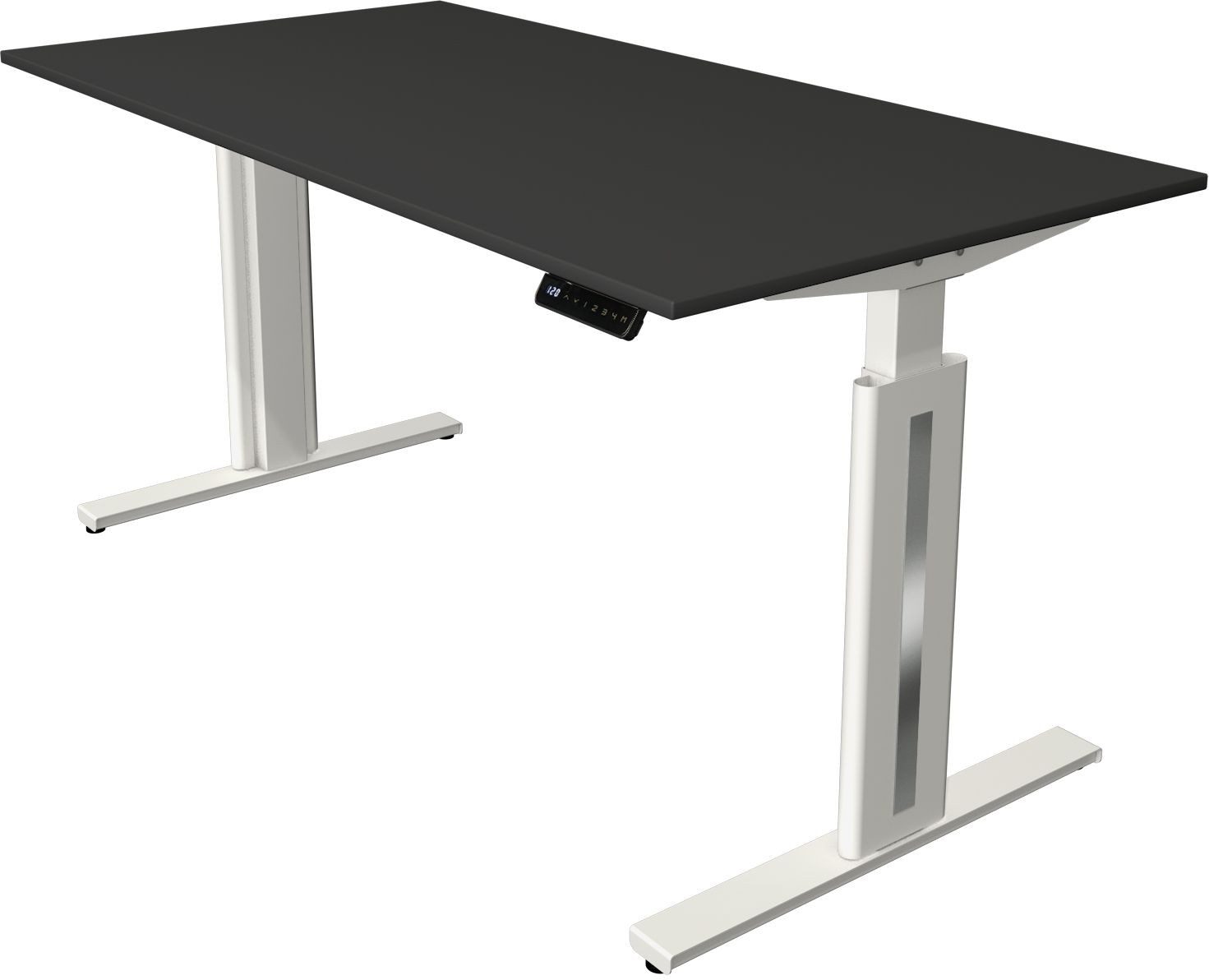 Schreibtisch Sitz-/Stehtisch Move 3 fresh BxTxH 160x80x72-120cm anthrazit/weiß