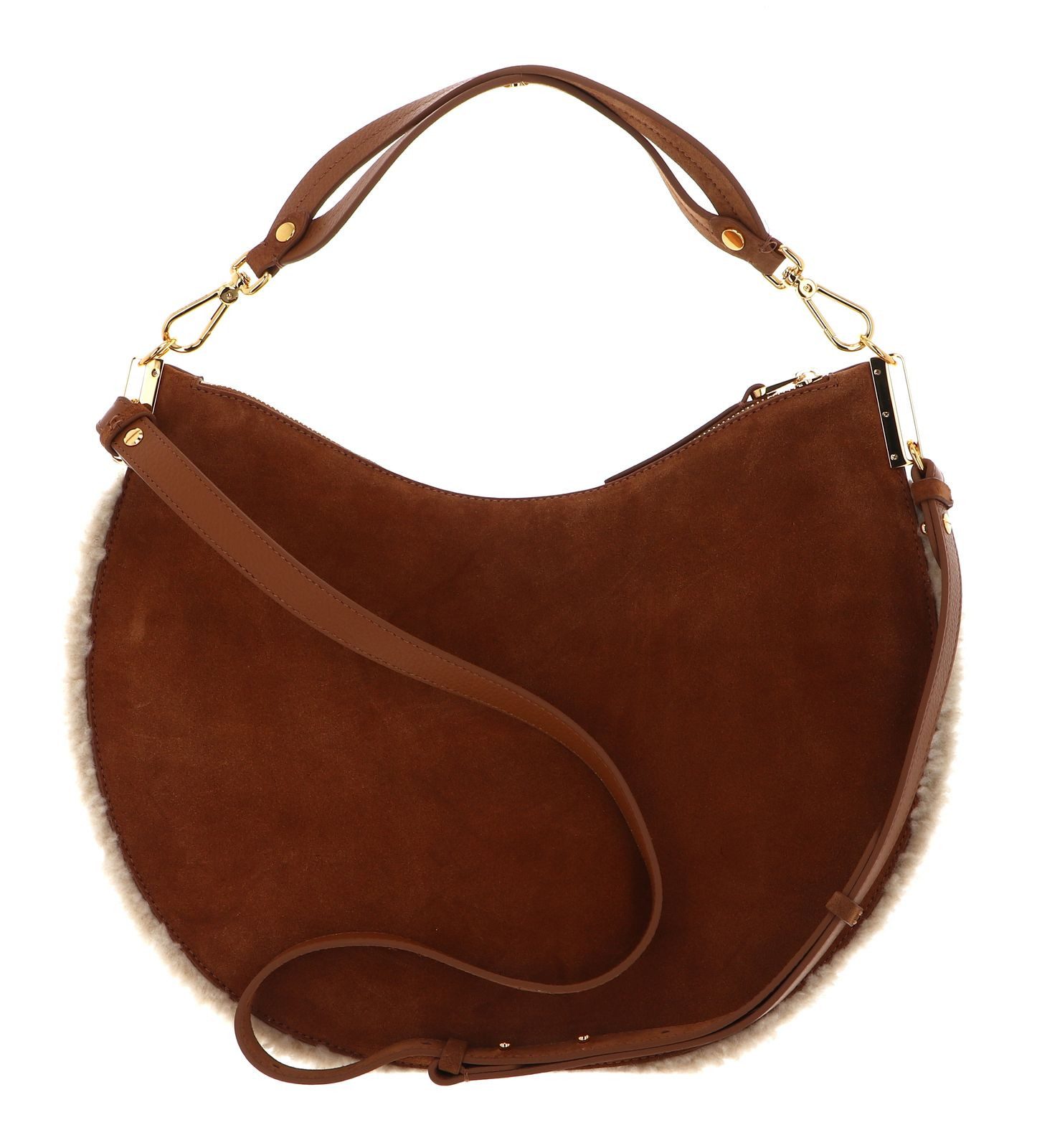 COCCINELLE Schultertasche Suede Leather Eco Shearling Shoulderbag, aus echtem Rindsleder