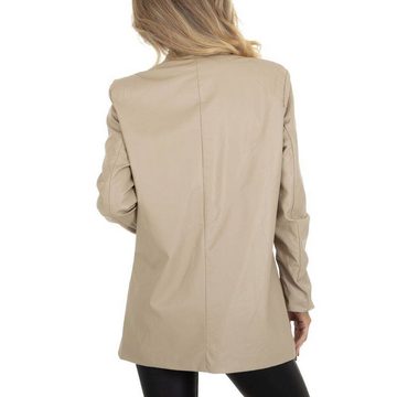 Ital-Design Jackenblazer Damen Freizeit Stretch Blazer in Beige