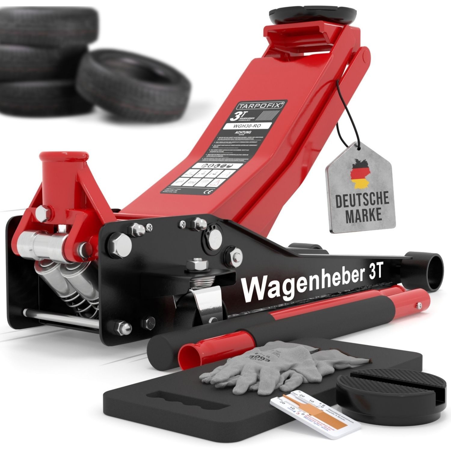 Wagenheber Tarpofix® Hydraulischer Wagenheber 3t mit Doppelzylinder