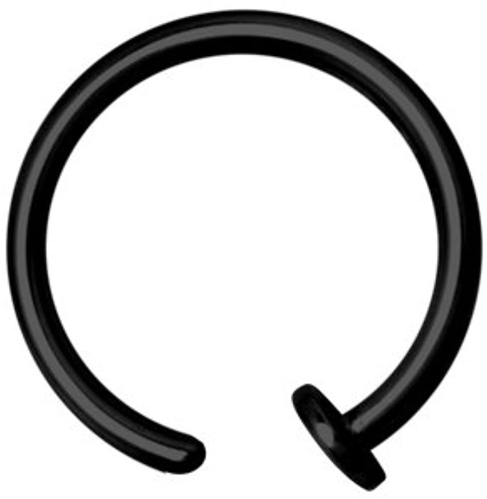 Karisma - Ring Piercing G23 Karisma Titan Nasen Nasenring Farbe Piercing-Set Millimeter 8.0 Lippe Schwarz TBK-BONR Black Open Hoop Black