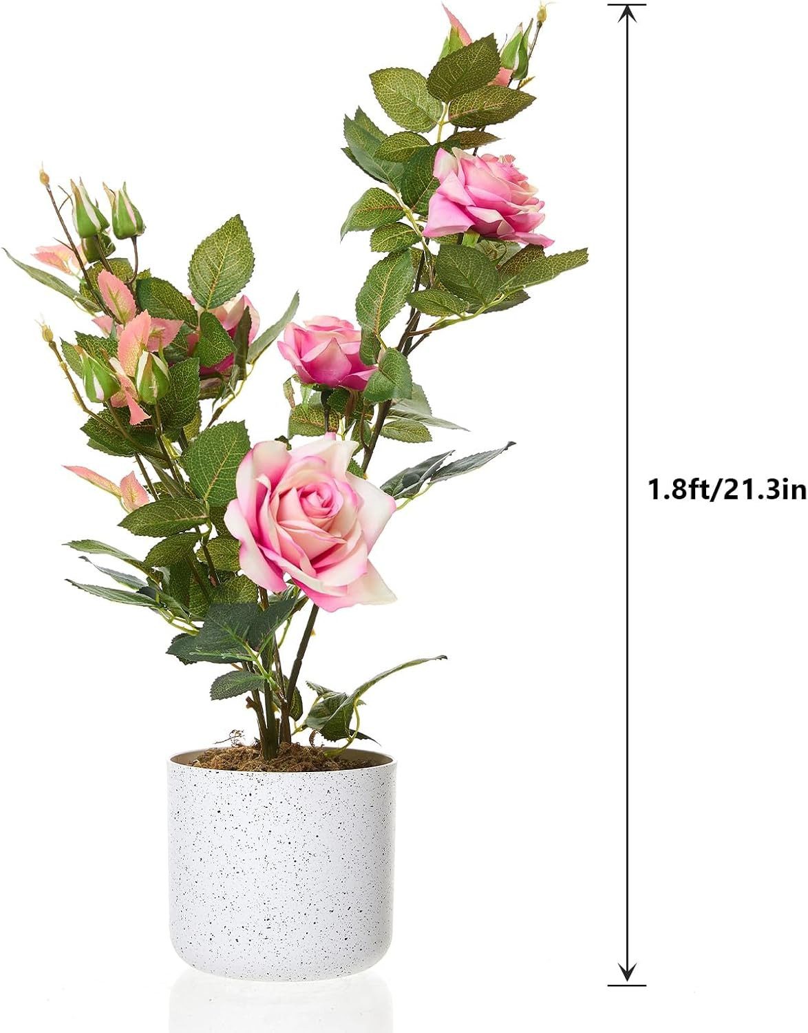 Kunstbaum 50cm 2er-Pack Künstlicher Rosenbaum im Topf, GarveeMore