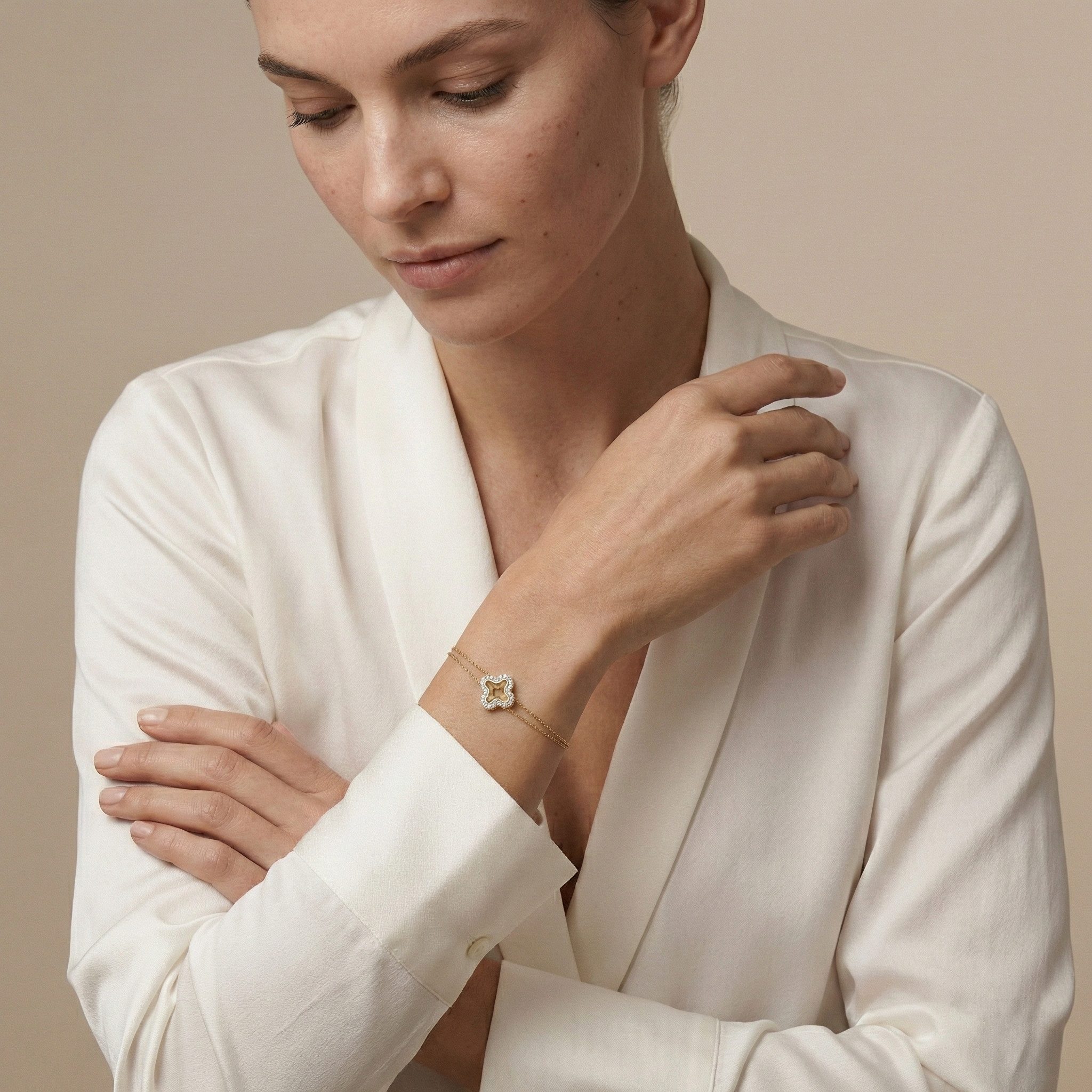 Suzan Gold Goldarmband Suzan Gold® 375 Echtgold Armband Damen mit Kleeblatt günstig online kaufen