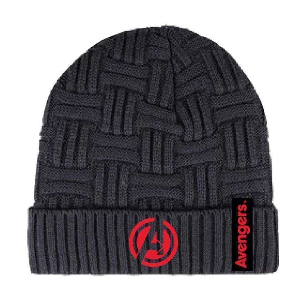 EplusM Strickmütze Warme mit Logo Schriftzug, Größen und Strickmütze Motiv Avengers 54