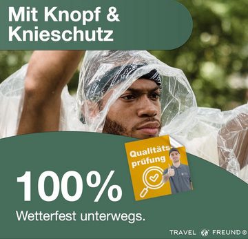 Travelfreund® Regenponcho 24x Einweg Regenjacke mit Kaputze transp. Einheitsgröße Regenponcho (Packung, 24-St., 24x Regenjacke) mit Kaputze