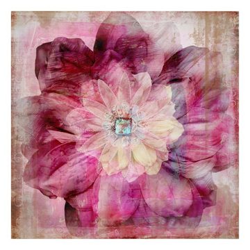 Bilderdepot24 Leinwandbild Vintage Retro Modern Shabby Floral Blumen pink Bild auf Leinwand XXL, Bild auf Leinwand; Leinwanddruck in vielen Größen