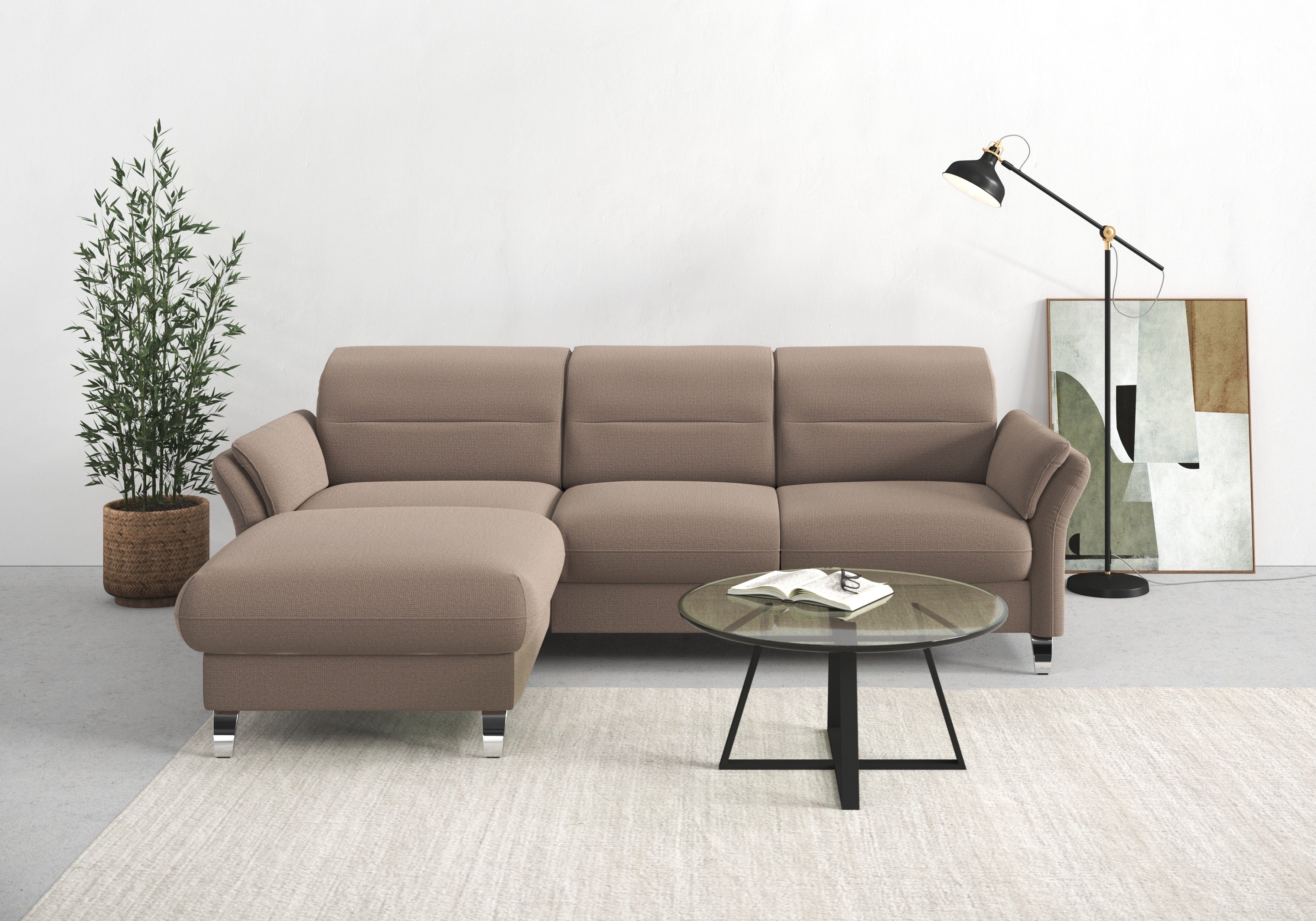 sit&more Ecksofa Grenoble L-Form mit Federkern, wahlweise mit Schlaffunktion, Bettkasten, Arm- und Kopfteilverstellung
