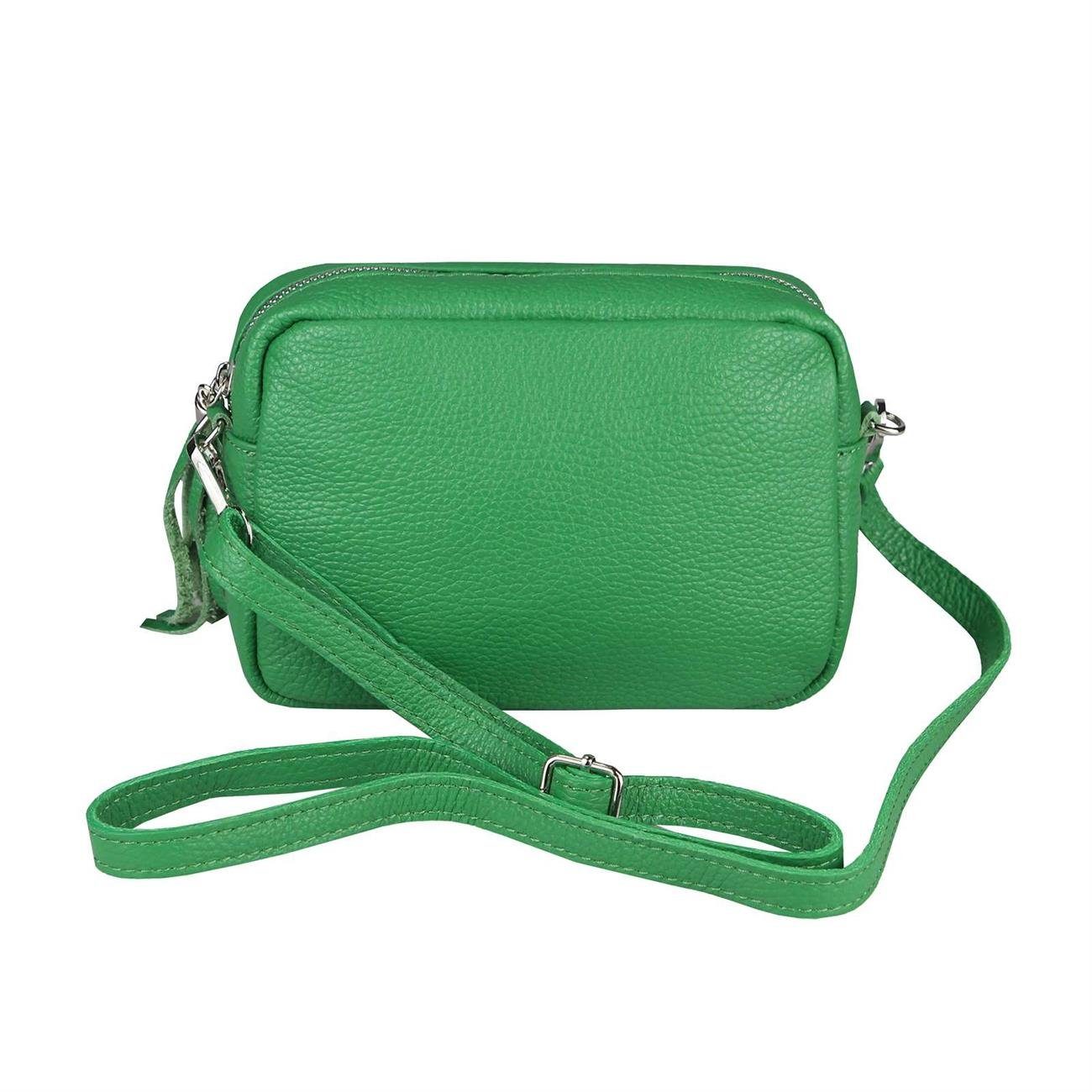 ITALYSHOP24 Schultertasche Made in Italy Damen Leder Tasche CrossOver, als Schultertasche, CrossBody, Umhängetasche tragbar
