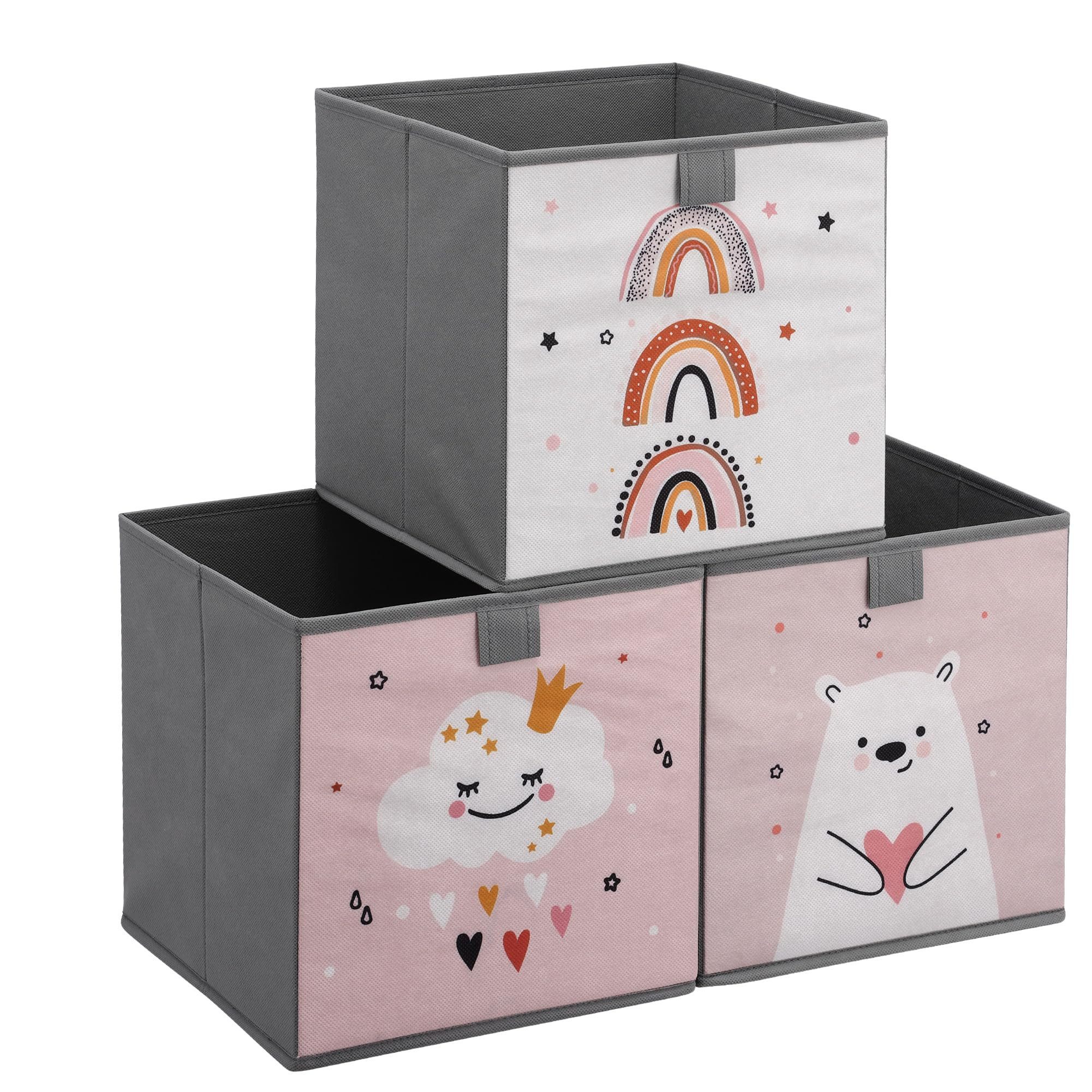 Navaris Aufbewahrungsbox Navaris Spielzeugkisten 3er Set für Kinderzimmer 28x28x28 cm (3 St)