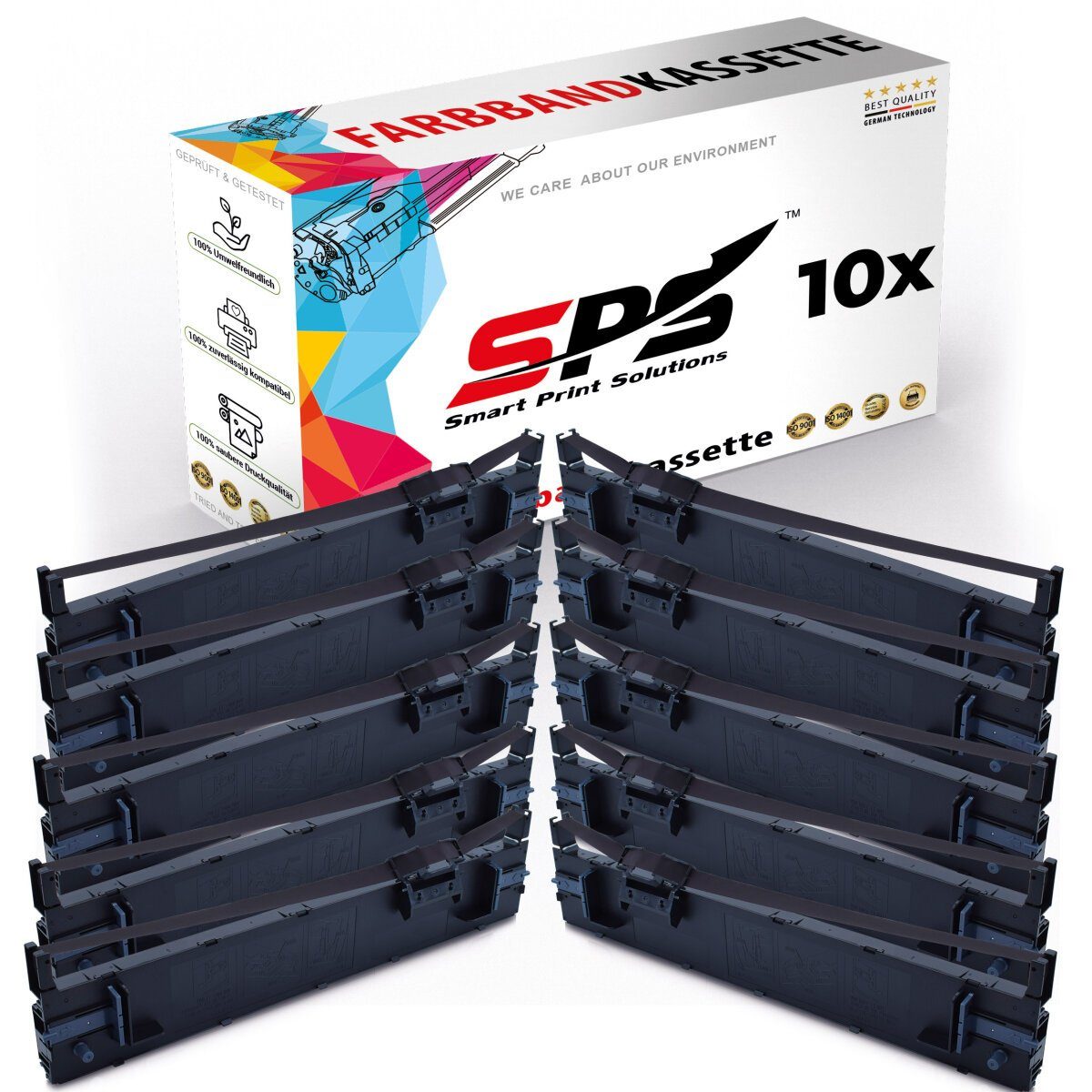 SPS Kompatibel für Nachfülltinte C13S015610 x) 10er Epson LQ690 Pack, (für Epson
