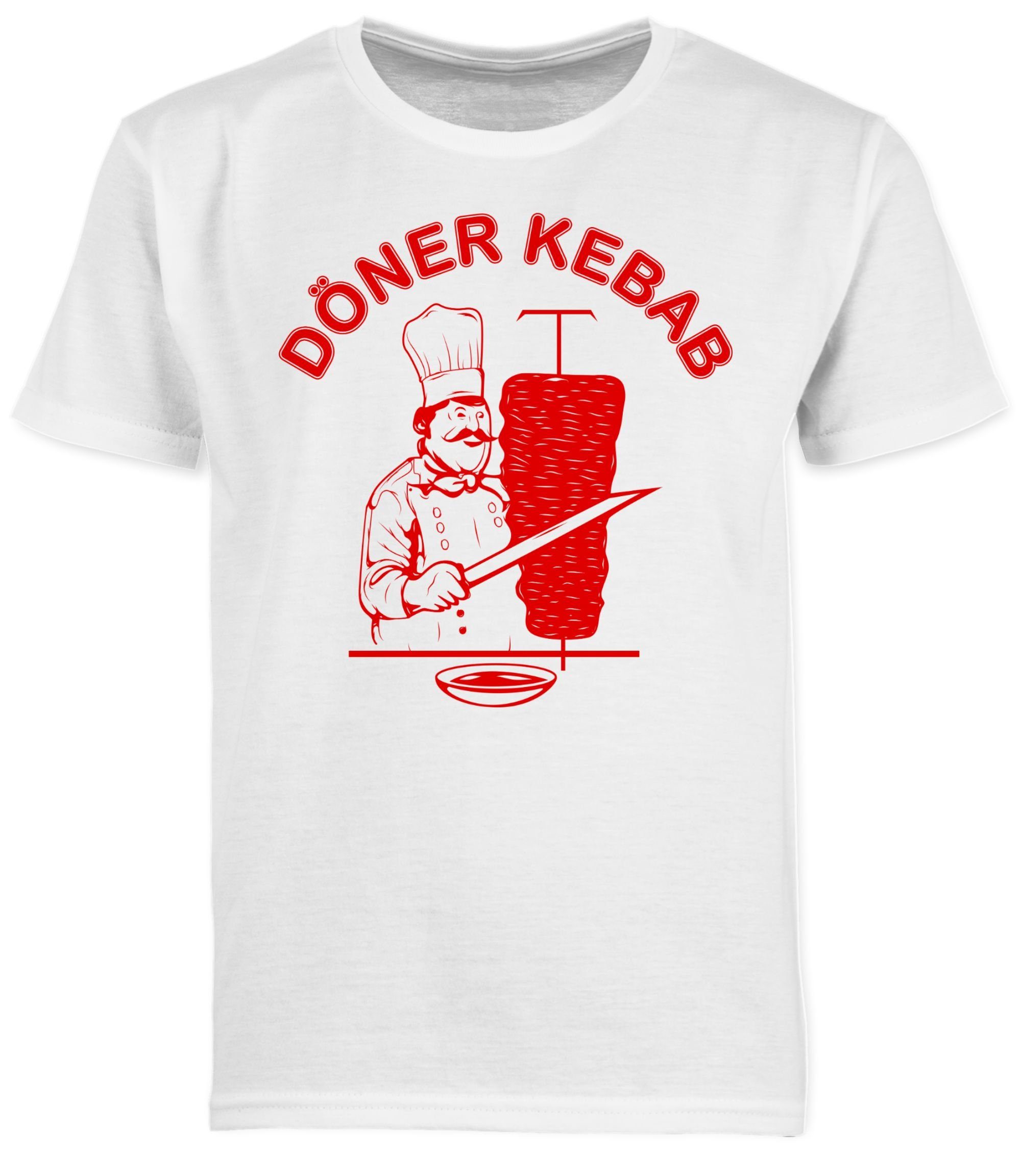 Shirtracer T-Shirt Original 1 & Döner Weiß Fasching Logo Kebab Karneval