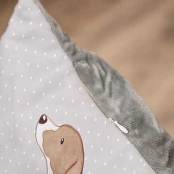 Mr. & Mrs. Panda Tierbett Pointer Moment - Grau Pastell - Geschenk, Hund, Körbchen, Hundedecke, Einzigartiges Design