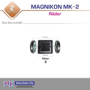 MAGNIKON Magnetspielbausteine 2 STK Click-Räder ODER Fahrgestell für Magnetbausteine, Ergänzungsset, (Magnetische Bausteine Räder, 2 St., Klick Räder), Zusätzliche Teile