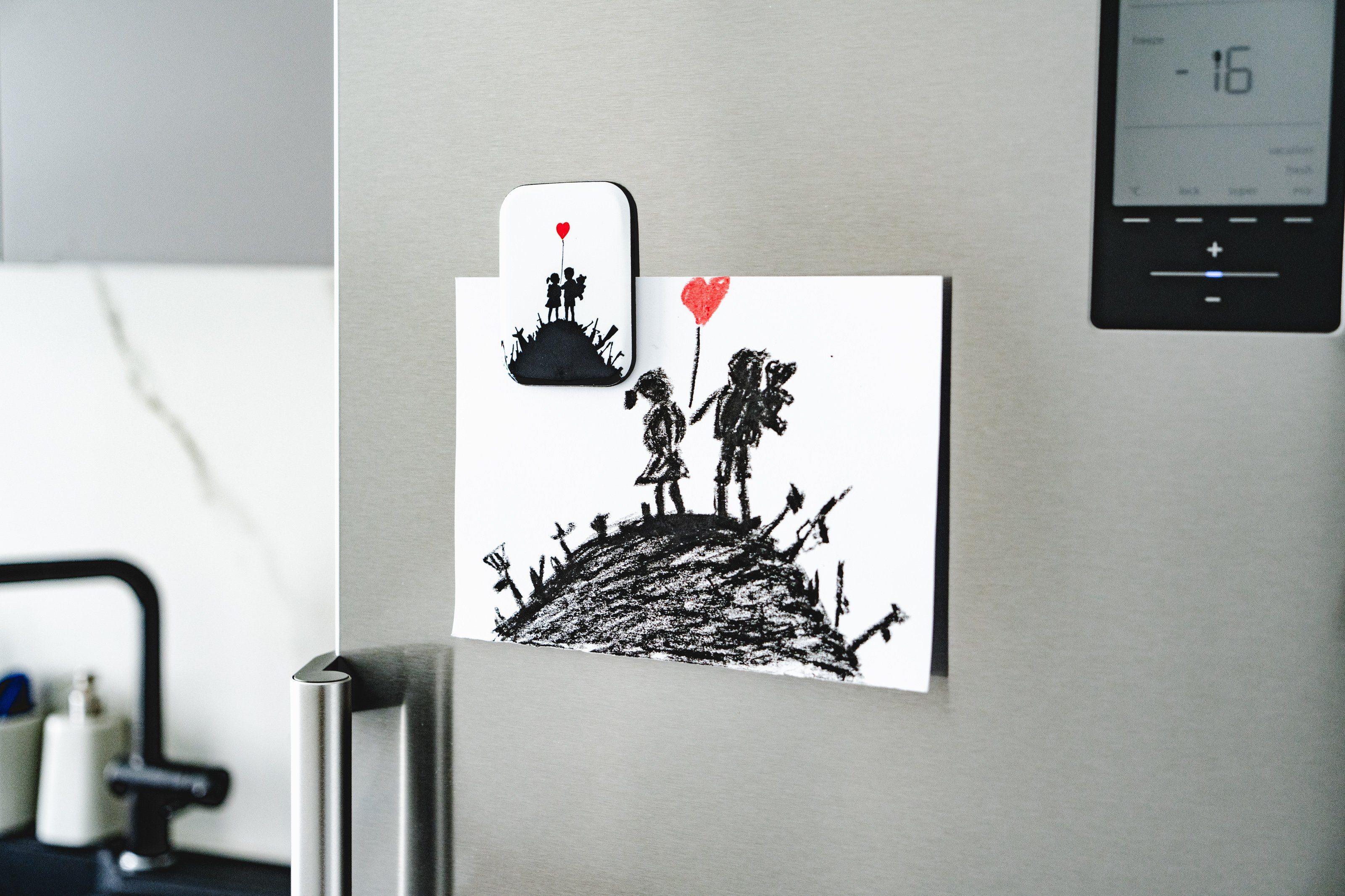 AvantgART Magnet Kühlschrank Magnet, Kühlschrank Dekoration, Banksy Kunstdruck