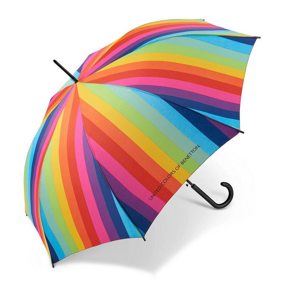 United Colors of Benetton Stockregenschirm spectral stripes Regenschirm mit  Automatik, Regenbogen Schirm