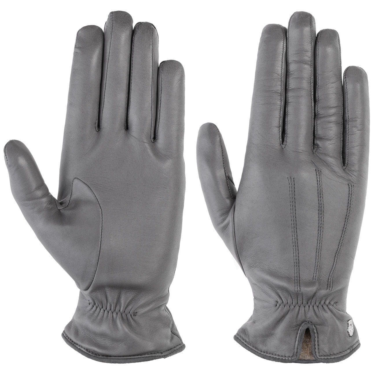 Roeckl Lederhandschuhe Nappalederhandschuhe mit Futter grau | Handschuhe