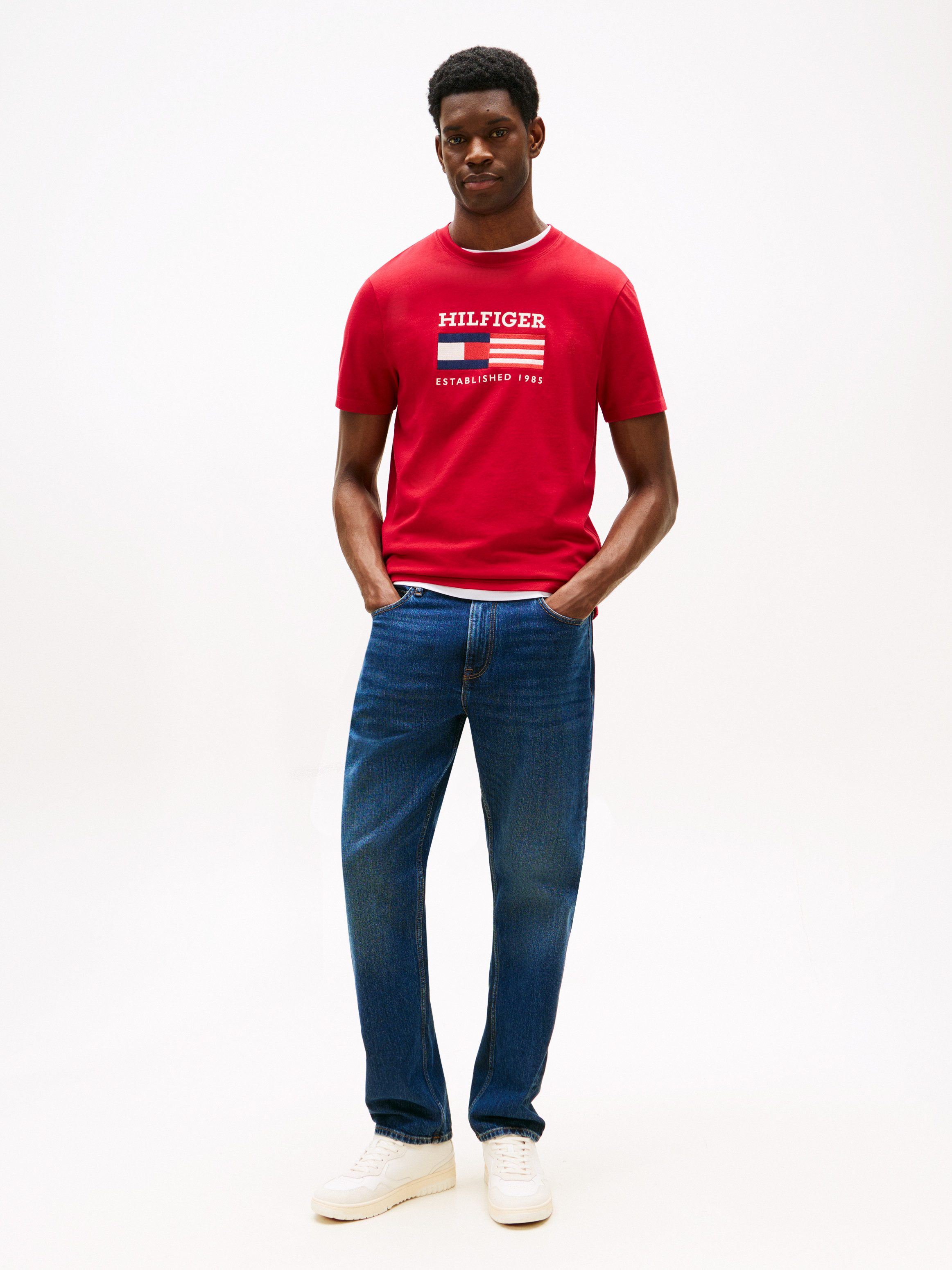 Tommy Hilfiger T-Shirt AMERICANA MONOTYPE FLAG BOX TEE Mit markanter Sticke günstig online kaufen