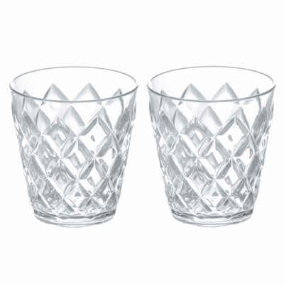 KOZIOL Tumbler-Glas 2er-Set Crystal S Crystal Clear, 250 ml, Thermoplastischer Kunststoff, stapelbar