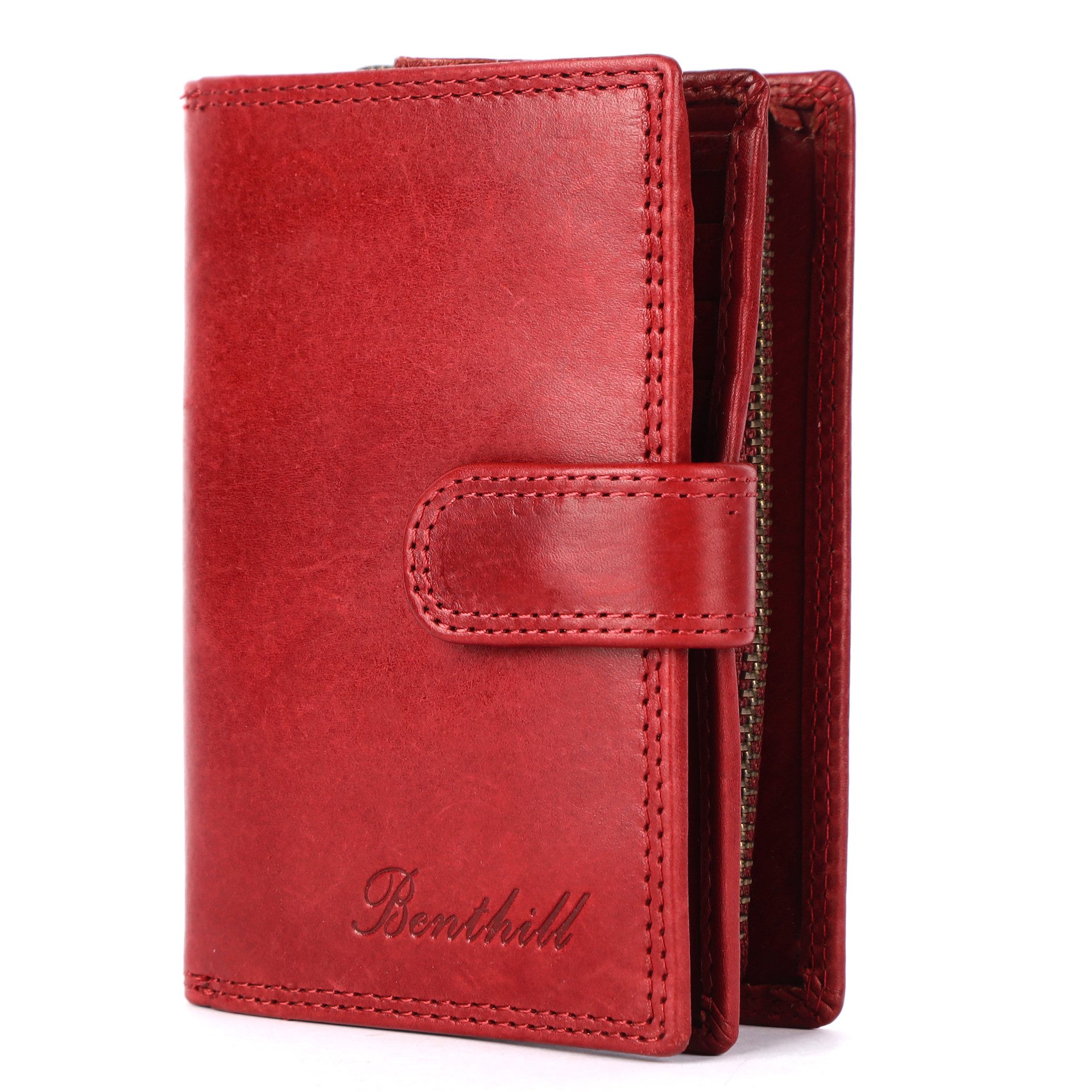 Benthill Geldbörse Damen Echt Leder RFID Portemonnaie Vintage Mittelgroß Po günstig online kaufen