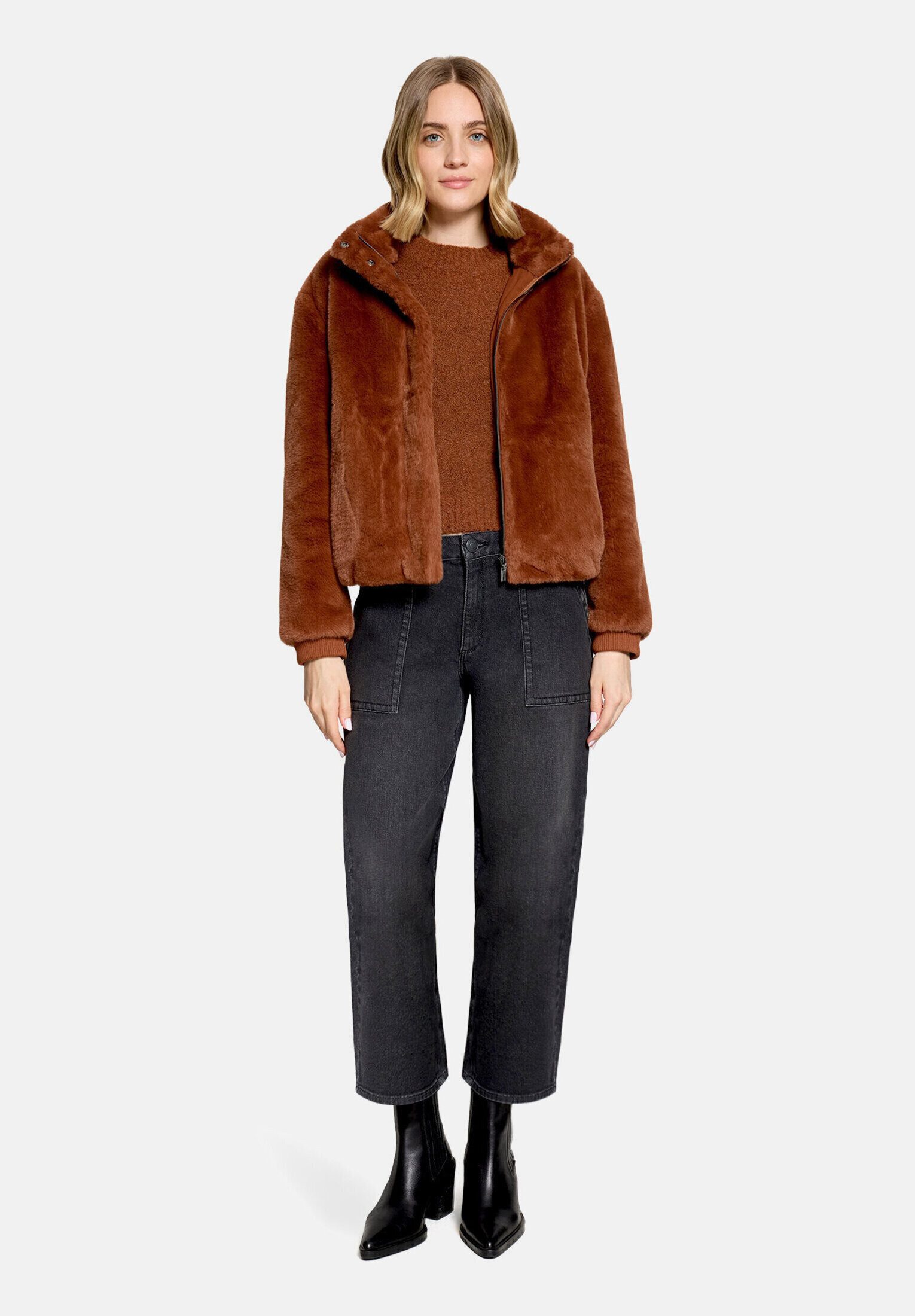 Betty&Co Fellimitatjacke Damen mit Taschen