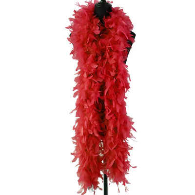 Kopper-24 Partyanzug Federboa Feder-Schal, 180 cm länge, Rot rosen