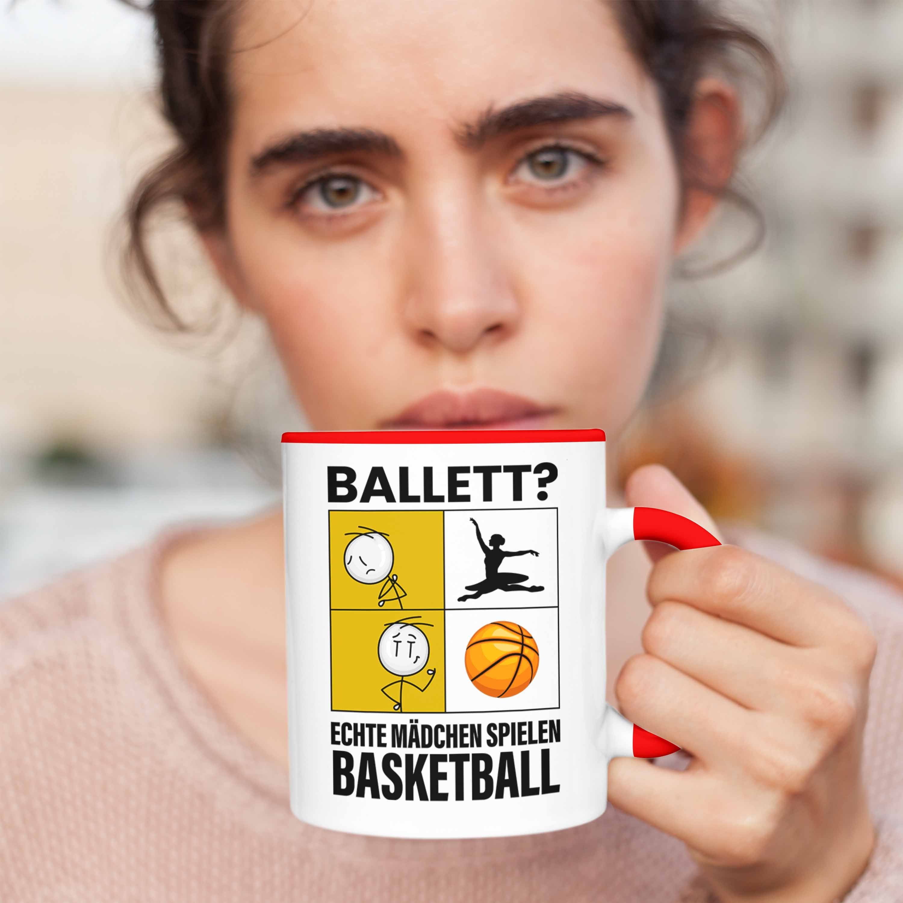 Tasse Rot Basketball Spielen Geschenk Echte B Frauen Mädchen Sport Mädchen Trendation Tasse