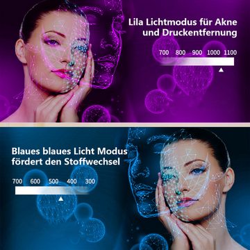 DOPWii Kosmetikbehandlungsgerät LED-Gesicht Lichttherapie Silikonmaske, 7 Farben LED-Lichttherapie Gesicht, verjüngen & erhellen Haut
