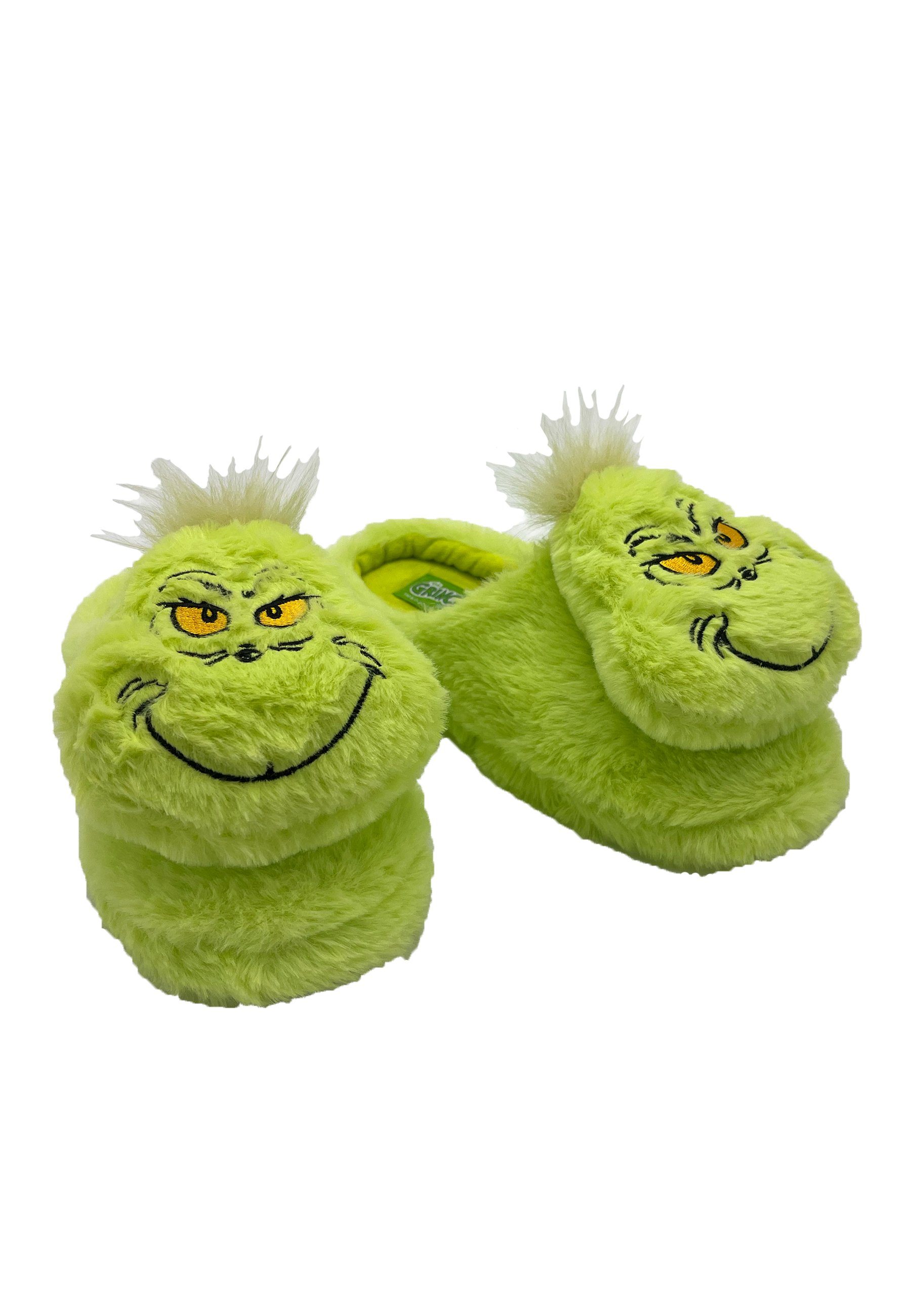 ONOMATO! Grinch Hausschuhe 3D Plüsch Pantoffeln mit fester Sohle Plüsch Hausschuhe – Bild 3 von 5
