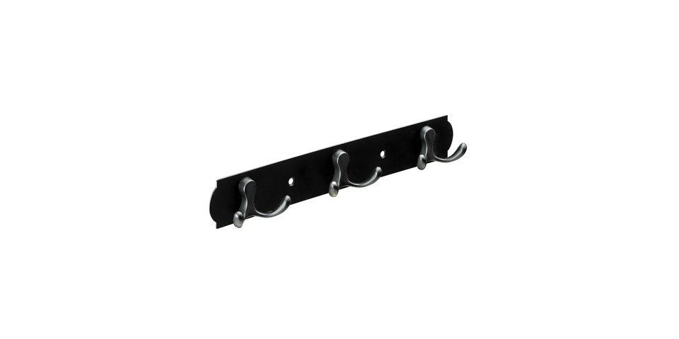 Hettich Garderobenhaken Hettich Hakenleiste Edelstahl 3-reihig 3,8 x 28 cm