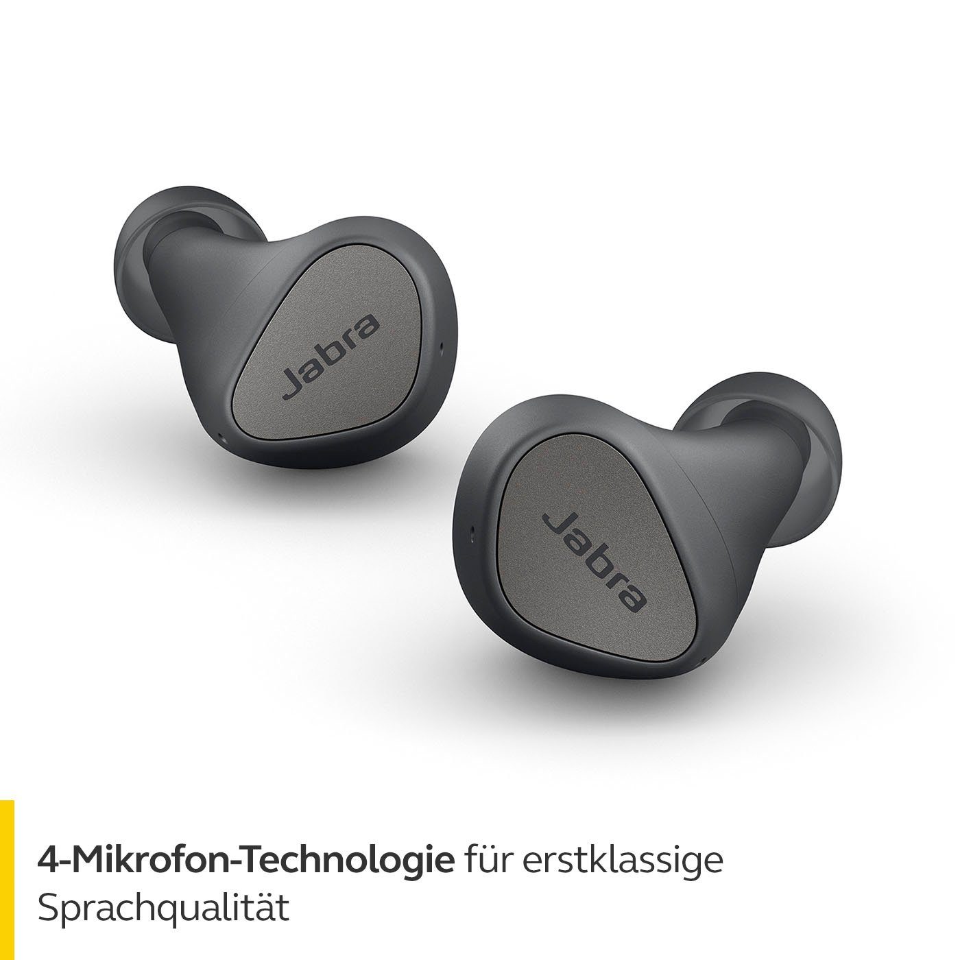 Bluetooth) Jabra Alexa, Assistant, In-Ear-Kopfhörer (Geräuschisolierung, Google Elite 3 dunkelgrau Siri,