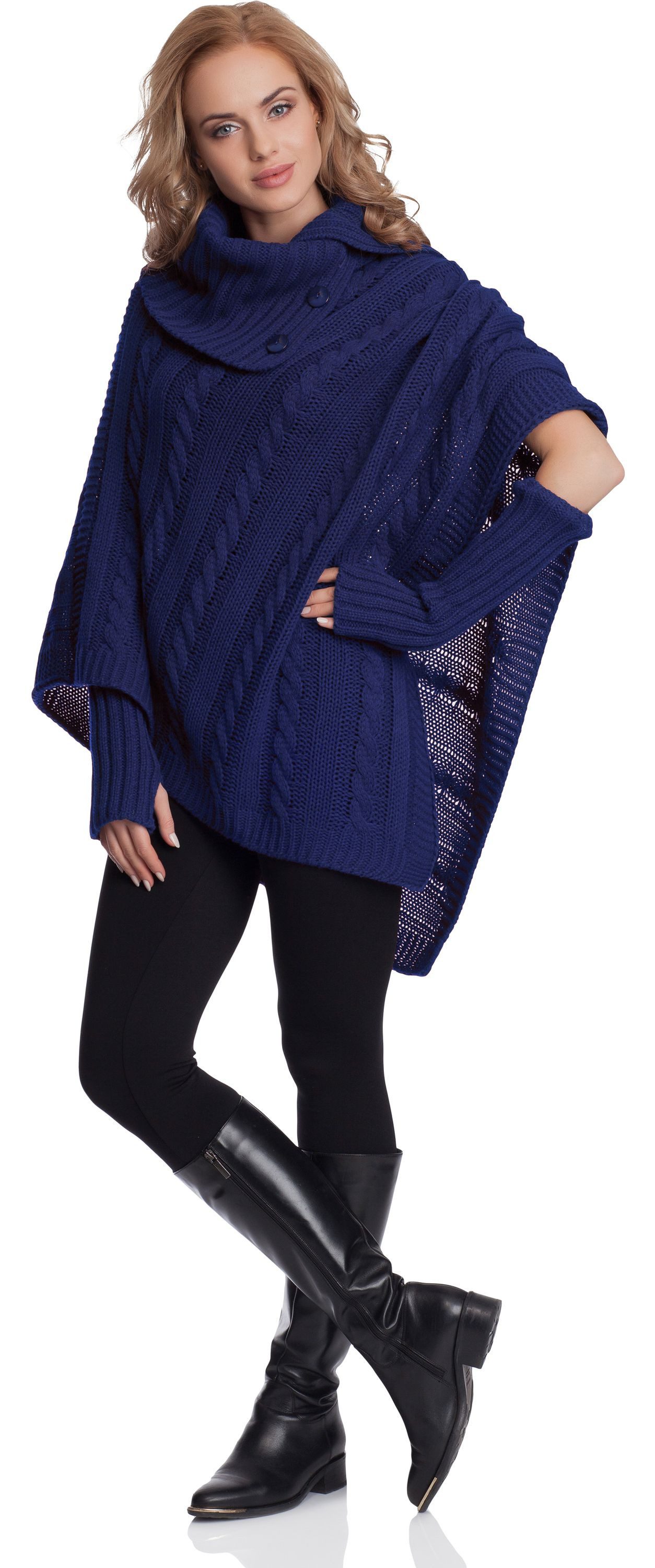 Merry Style Strickponcho Damen Poncho N4293