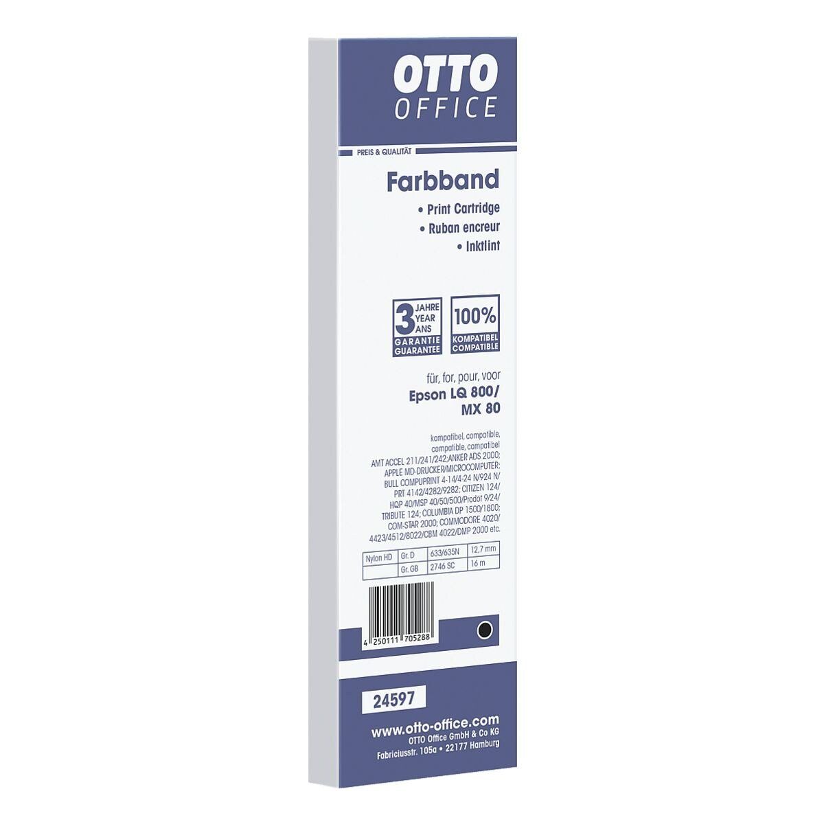 Otto Office  Office Druckerband LQ 800 / MX 80, Farbband für Tischrechner, Gruppe 633, schwarz