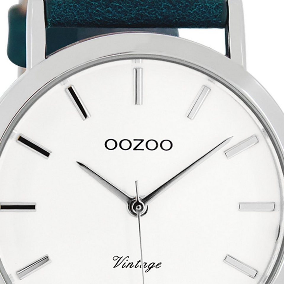 rund, Lederarmband, Series, (ca. Herren Oozoo Vintage Armbanduhr Quarzuhr Herrenuhr OOZOO Fashion-Style groß 45mm)