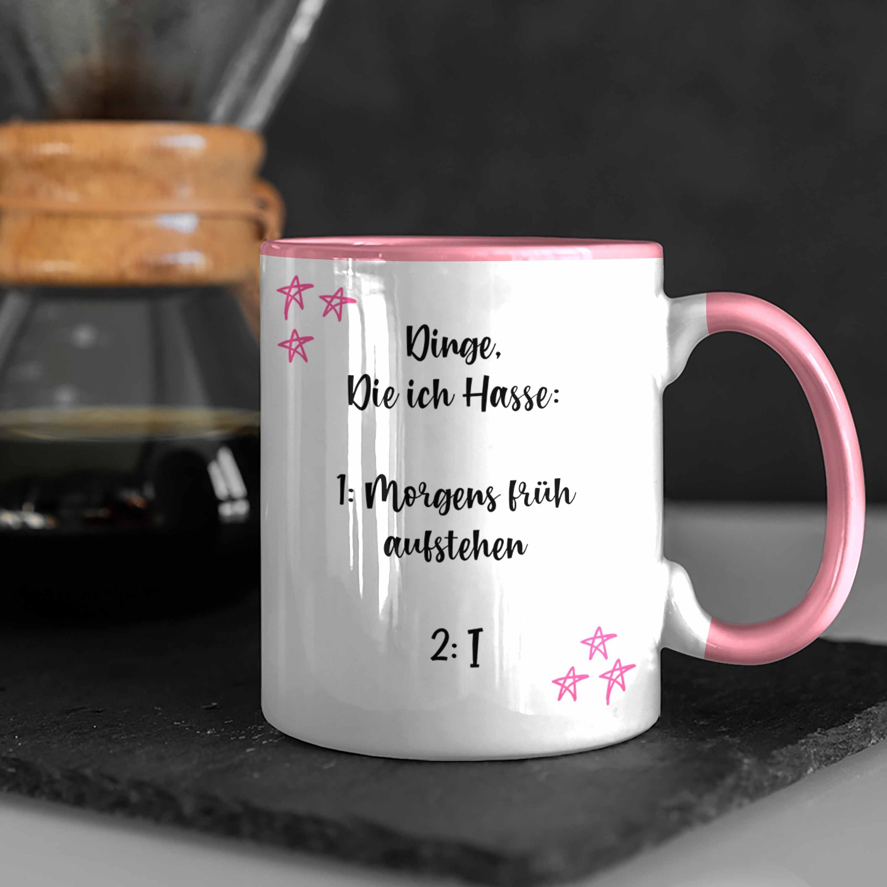 Kaffee Spruch Arbeit Rosa Frauen Tasse Aufstehen - mit Tassen Becher Früh für Trendation Büro Tassen Lustige Trendation