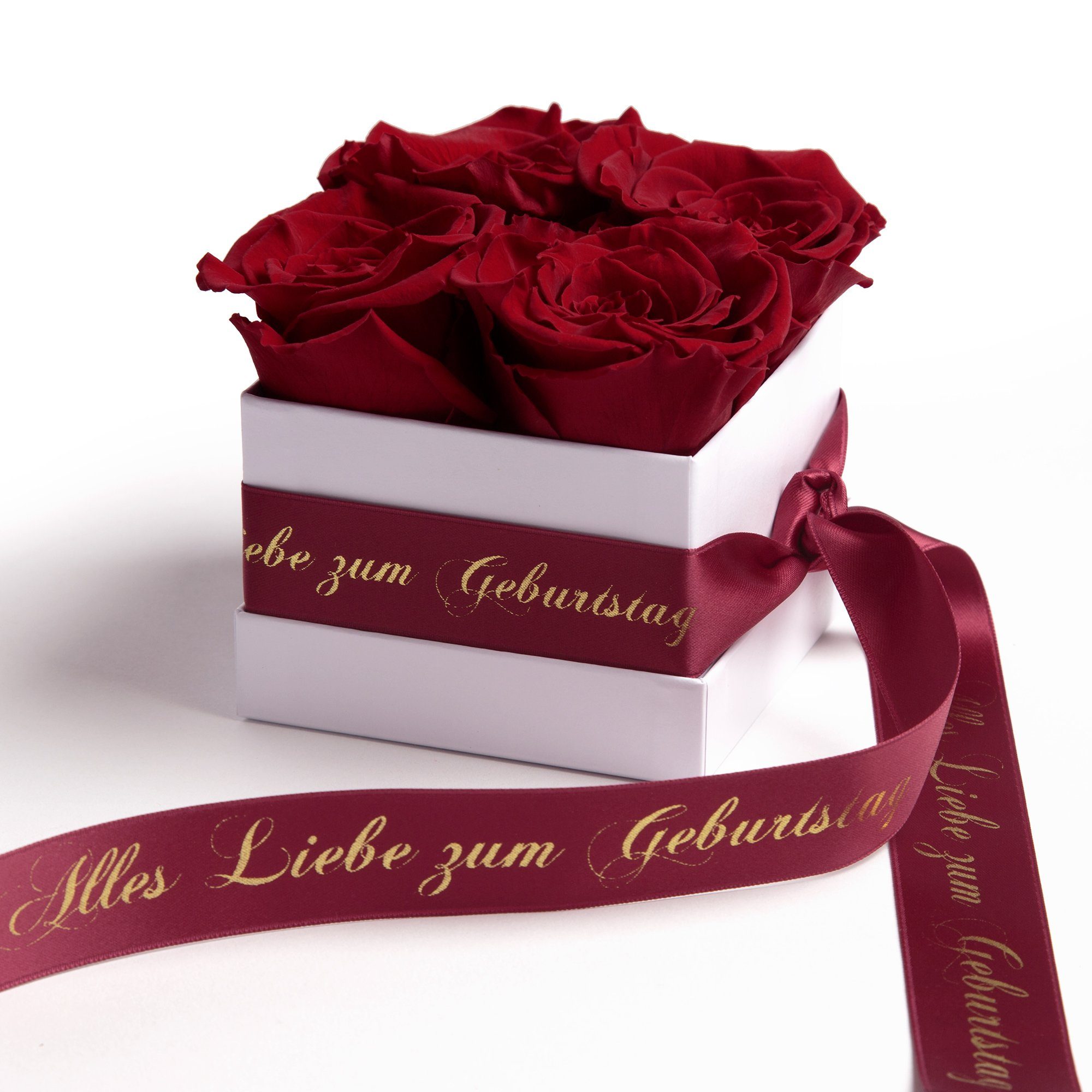 zu Rose bourgundy Blumen ROSEMARIE zum Alles haltbar Geschenk, Echte bis Liebe Heidelberg Rosenbox SCHULZ Infinity Dekoobjekt 3 Geburtstag Jahre