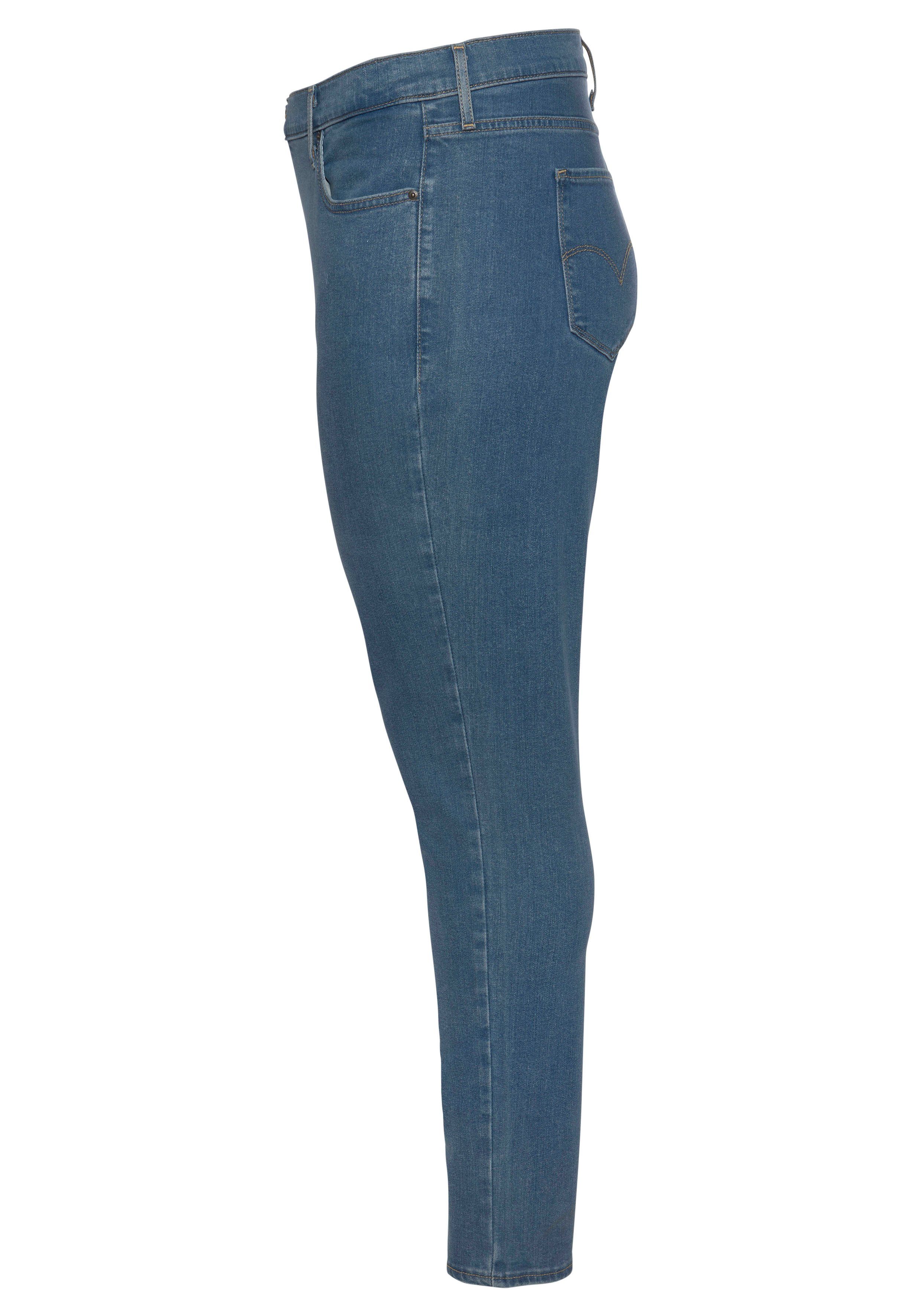 Levi's® Plus Skinny-fit-Jeans figurbetonter sehr PL Schnitt HI mid-blue RISE SKINNY 721