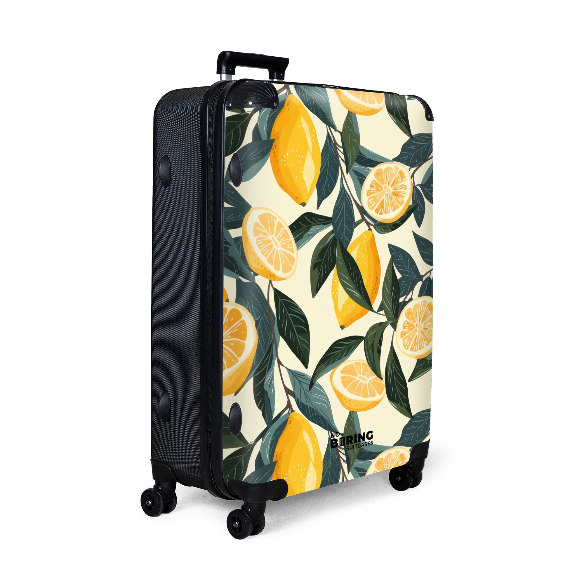 NoBoringSuitcases.com© Hartschalen-Trolley Beige mit Zitronen und günstig online kaufen