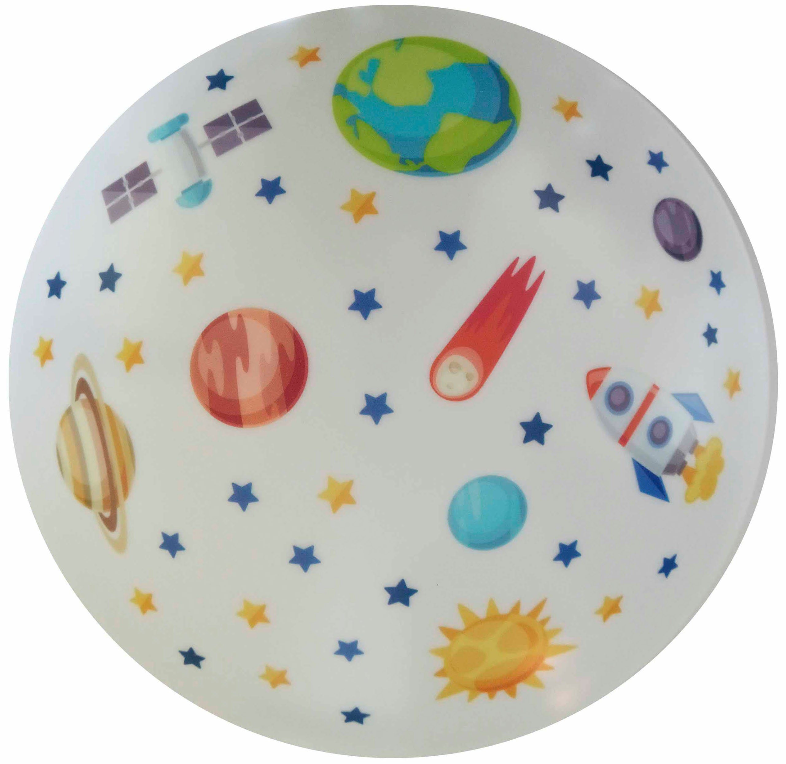 niermann Deckenleuchte Deckenschale Weltall, Kinderlampe, bruchsicherer Kunststoff, Kinderzimmer