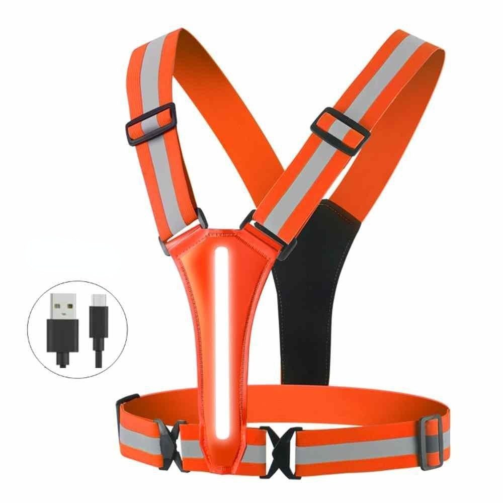 Blusmart Warnweste Warnweste LED reflektierende weste (Verstellbare Kleidung gut sichtbare Sicherheit) Für Nachtlauf, Radfahren usw.