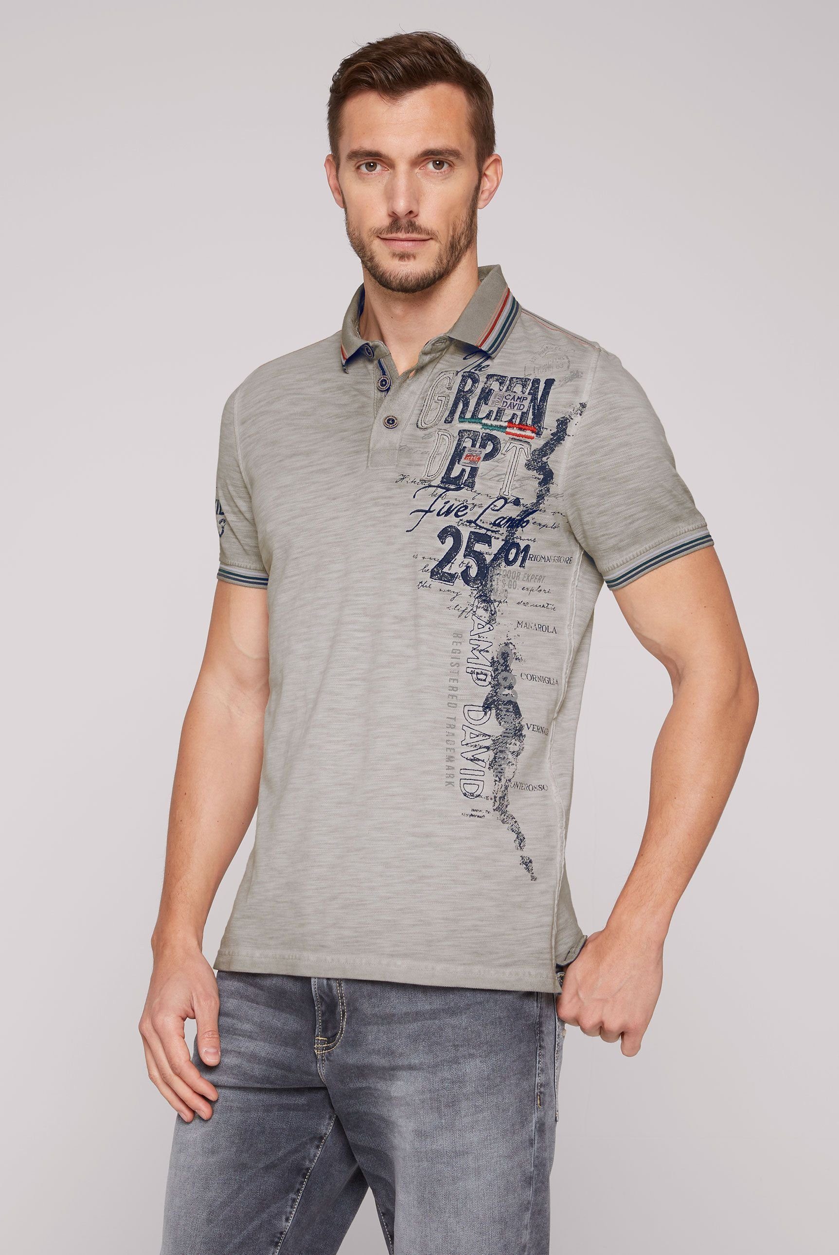 CAMP DAVID Poloshirt mit Kontrastnähten new grey | Poloshirts