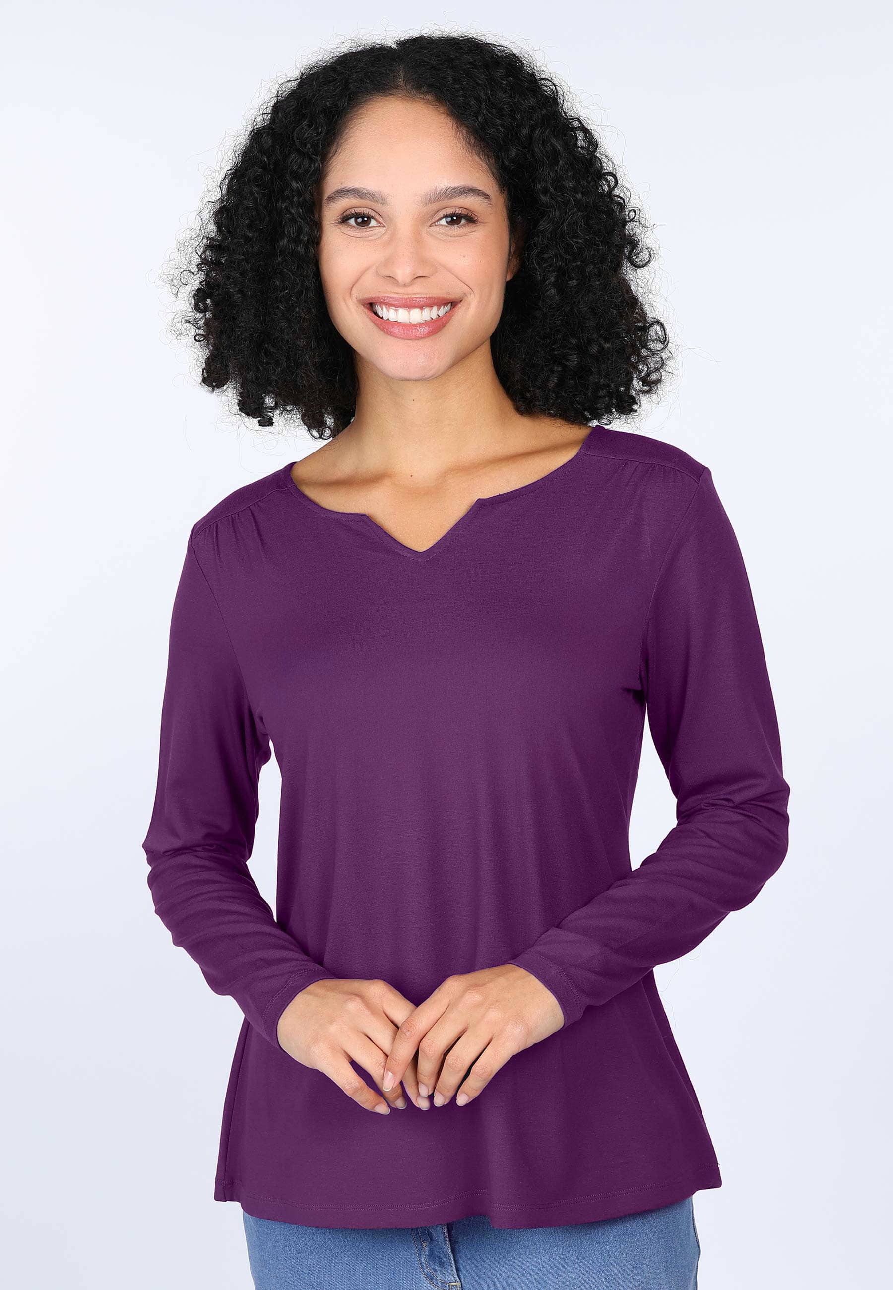 Deerberg Langarmshirt Adrijana solid günstig online kaufen