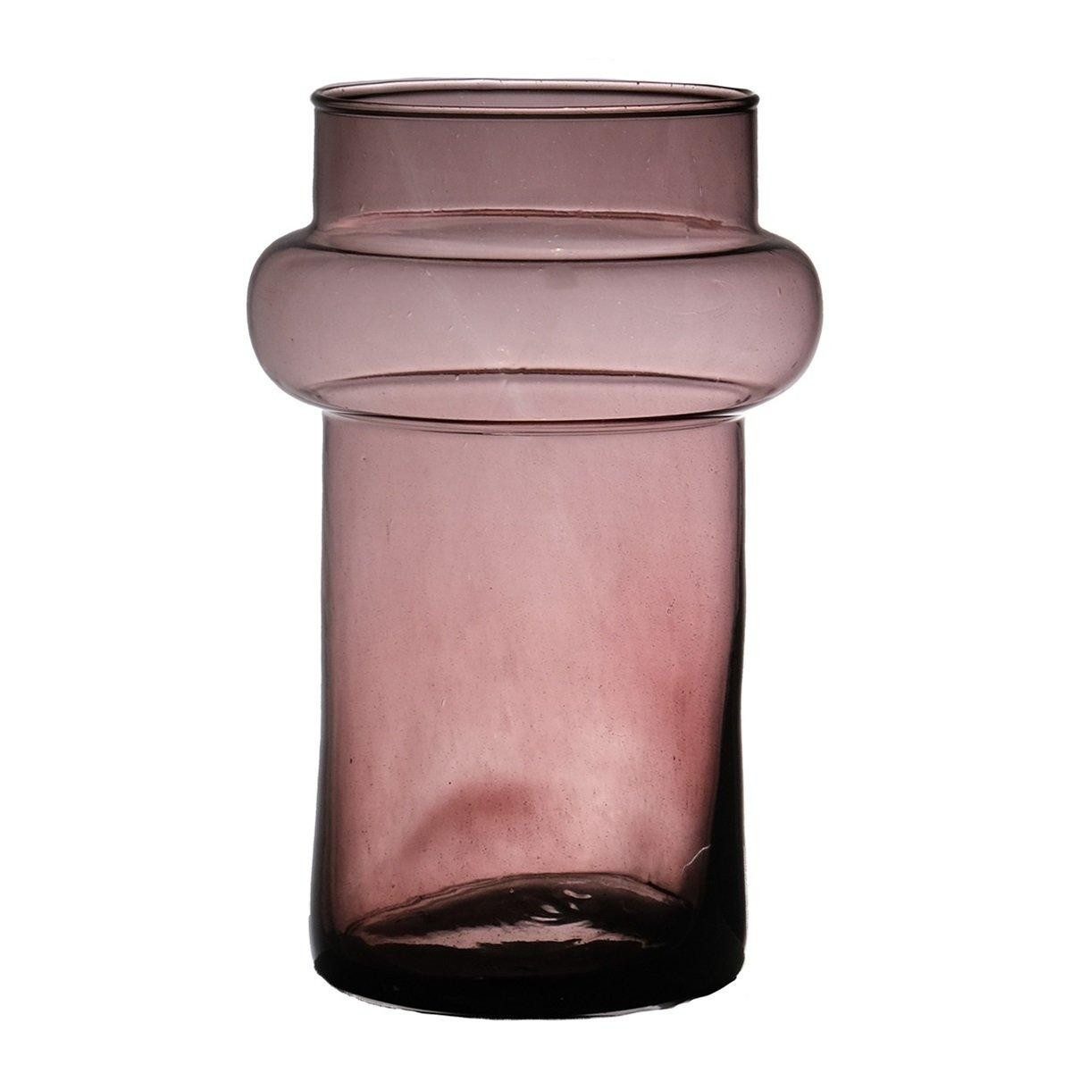 INNA-Glas Dekovase Glas Vase Justo, recycelt, violett-klar, 25 cm, Ø 16 cm