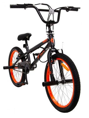 T&Y Trade BMX-Rad 20 ZOLL BMX KINDER MÄDCHEN JUGEND JUNGEN SPORT FAHRRAD RAD KINDERFAHRRAD 360° ROTOR Freestyle BIKE DANGER SCHWARZ ORANGE 405110, 360° Rotorsystem, Pegs